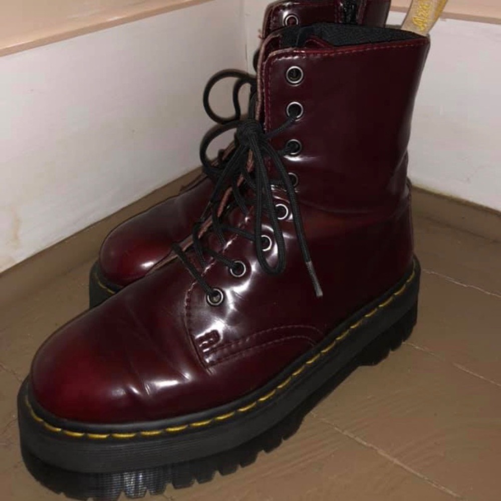 Vegan Jadon II Cherry Red Oxford Brush Doc Martens